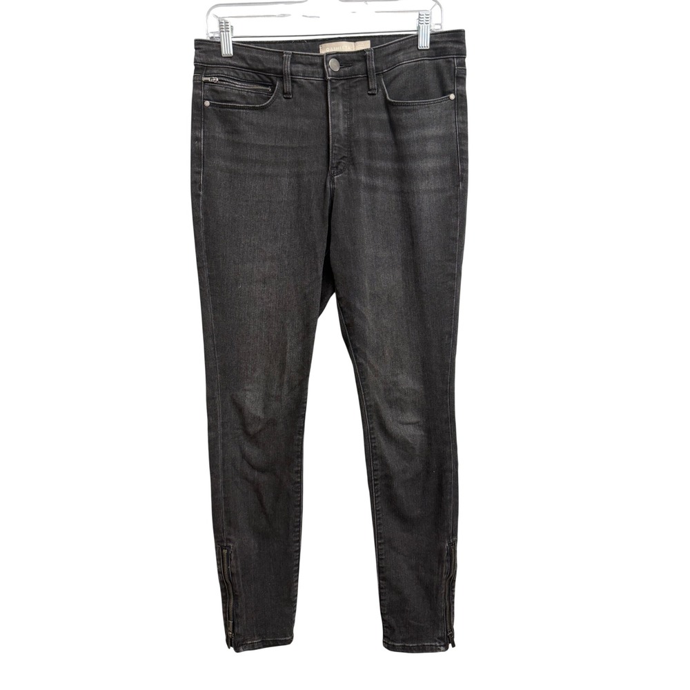Athleta Sculpt Skinny Jeans Black Ankle Zip Denim Pants Size 8 Capsule Grunge